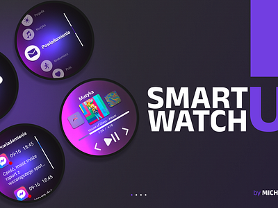 Simple Smartwatch UI app concept gradient graphic design minimal modern purple simple smarwatch typography ui ux wearables