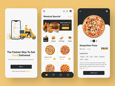 Food Delivery - Mobile App app design clean delivery design eating food and drink food app food delivery food delivery app food delivery application food delivery service food design food order mobile mobile app mobile design order trending ui ux