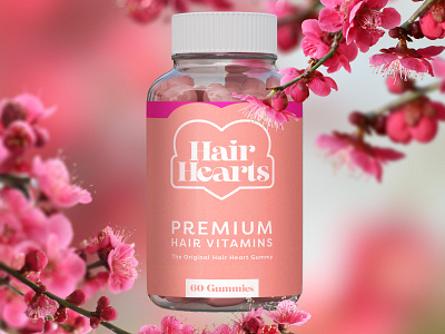 Hair Hearts - Hair Vitamins - Logo Design, Branding & Packaging beauty beauty branding beauty packaging brand design brand identity branding design graphic design hair illustration logo logo design logo designer logos packaging packaging design pink packaging salon vitamins