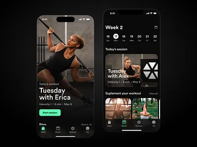 Block Training: Extending healthspan through movement app fitness gym mobile movement planner product design schedule training ui ux workouts