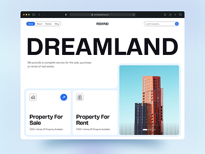 Real Estate Web Header v4 agent architecture broker business design graphic design hero section home landing page modern product design property real estate remind creative typography ui ux visual design web design website