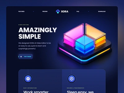 XORA - SaaS Landing Page Kit 3d branding figma graphic design landing page responsive saas ui ux