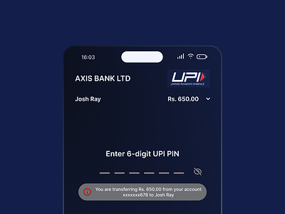 UPI security PIN screen UI design app dark mode figma glassmorphism minimal mobile ui security pin screen ui design upi app ux