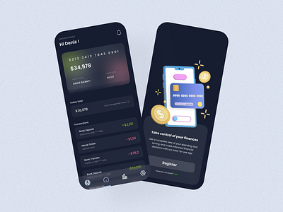Finance App Design app dark darkmode design finance money ui uidesign wallet website
