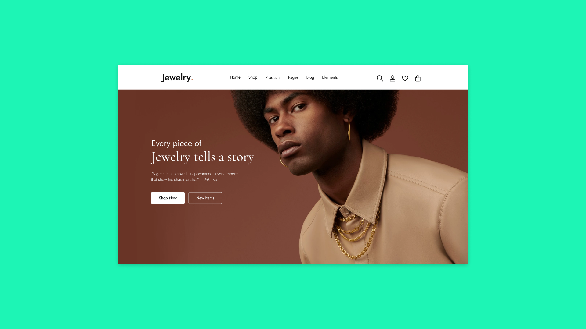 Jewelry - Hero Section 2d brown dark ecommerce ecommerce landing page hero section jewelry jewelry herosection landing minimal uiux