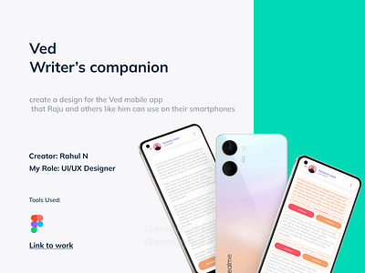 Ved - An AI Based Story/ Content Writer and Publisher ai ai writer androidapp casestudy challenges chatgpt designtask empathy logo openai story writer ui ui ux design ux