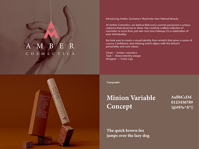 Amber Cosmetics | Brand & Visual Identity branding clean design graphic design illustrator logo