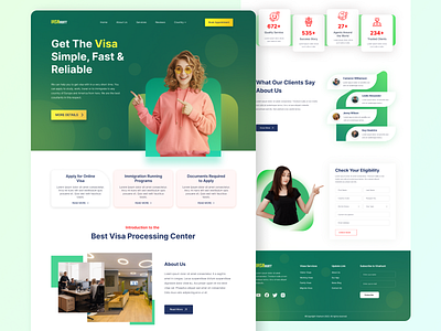 Visa Processing Center Website Design best website design design design for website illustration landing page design service center website stylish website ui design ux design visa consultancy website visa processing center visa processing center website visa website design web web design web designer website website design