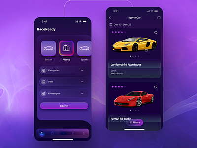 Mobile App Design for Car Hire app appdesign automobile branding car design figma mobile app purple ui ui design uiux userexperience userinterface ux design