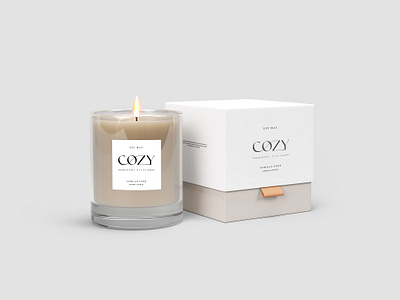 Logo design for "COZY" home stuff brand identity branding candle graphic design logo logotype packaging design typography