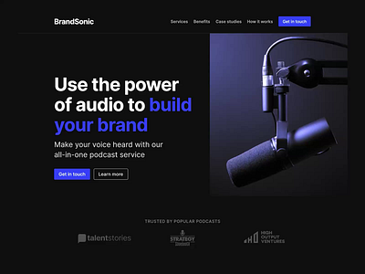 BrandSonic - Web Animation Showcase animation app branding design graphic design illustration logo typography ui ux vector website