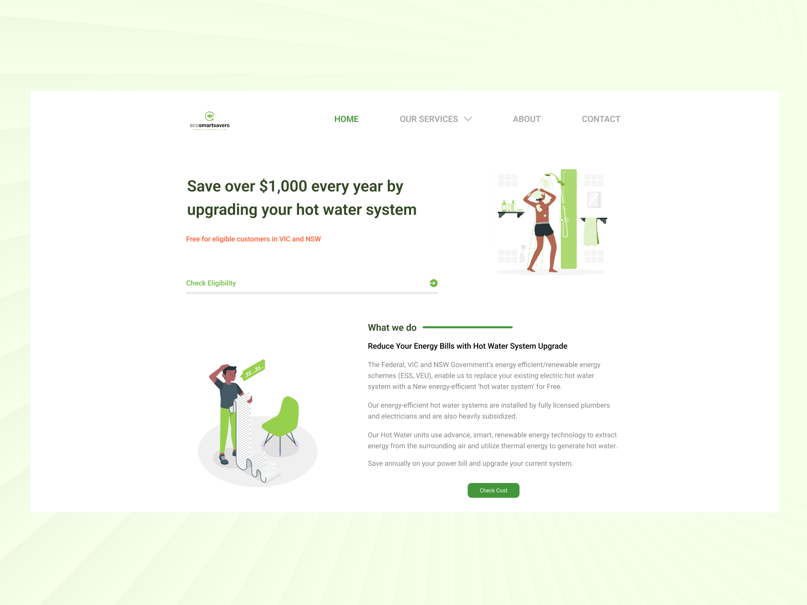 Eco smart savers site Redesign by Balaji Vijayakumar on Dribbble