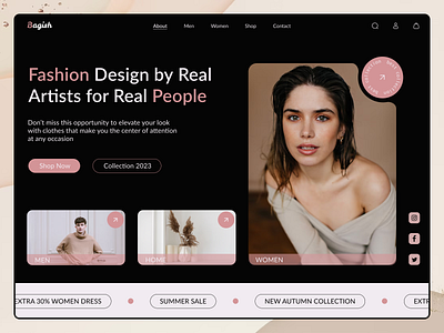 Main screen for online store Bagish branding design landing page logo main page main screen online store site ui uiux web design website