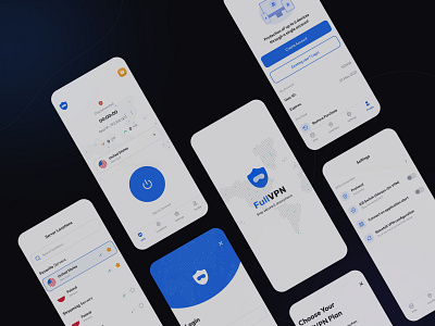 Full VPN app cybersecurity dataprivacy design digitalprotection internetsecurity ios mobile onlineprivacy privacy securebrowsing ui uidesign userinterface uxdesign vpn