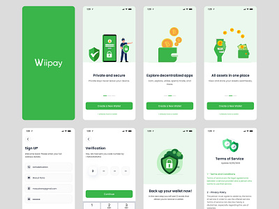 WiiPay Crypto Wallet Application adobe adobe xd android app buy crypto crypto crypto coin crypto currency crypto trading app cryptocurrency design figma ios app mobile app mobile application smartphone application trading trading app trading application ui xd