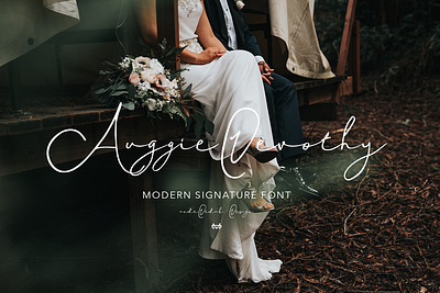 Auggie Devothy - Signature Font beauty script branding font curly font fashion font groovy font handlettering handwritten invitation font ligature logotype magazine font opentype pretty font retro font script signature swirly font typography vintage font wedding font