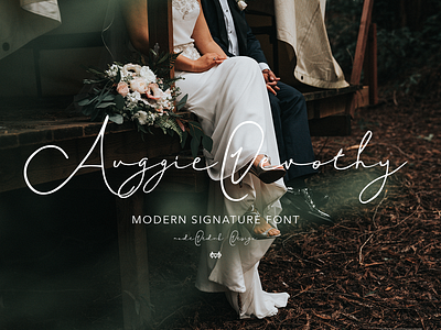 Auggie Devothy - Signature Font beauty script branding font curly font fashion font groovy font handlettering handwritten invitation font ligature logotype magazine font opentype pretty font retro font script signature swirly font typography vintage font wedding font