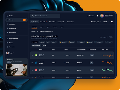 Stock Market - Finance - Dashboard - Material You Design System crypto dashboard dashboard data table design system figma material finance finance dashboard material material 3 material design 3 material design system material you material you design ui kit