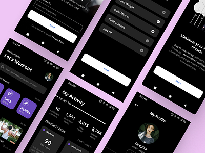 App that Motivates employees to workout. appdesign design figma product design ui uidesign ux