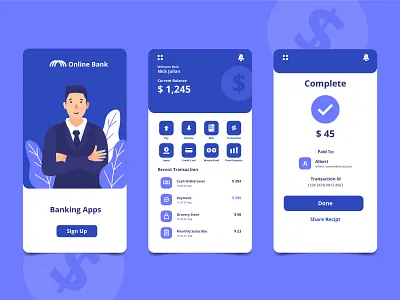 ONLINE BANKING APPS branding graphic design logo ui