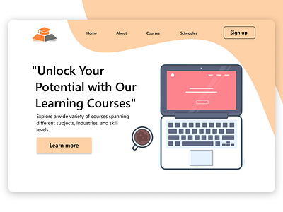 Learning Courses Landing Page Design🚀 dribbleshot