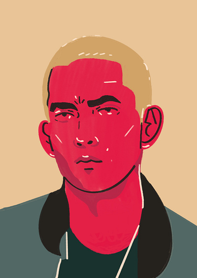 Eminem character eminem illustrated rapper illustration illustrator people portrait portrait illustration procreate rap rap is cool rapper rapper illustrated