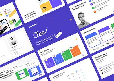 Cleo Card - Investor Deck 2023 branding deck design design graphic design illustration investor pitch desk presentation ui website
