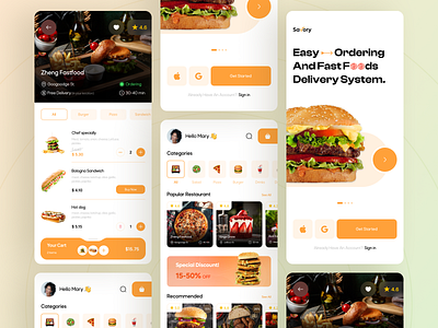 Restaurant App🍔 3d app application booking cart design dining e commerce fast food food logo mobile restaurent shopping ui