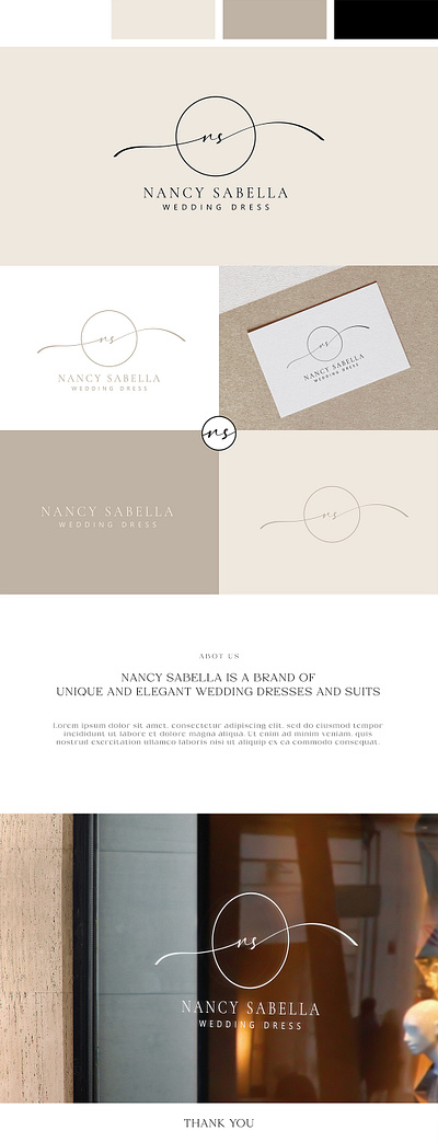 Logo design for "Nancy Sabella" wedding dress shop brand identity branding business card content design dress shop graphic design identity logo logotype social media design wedding shop
