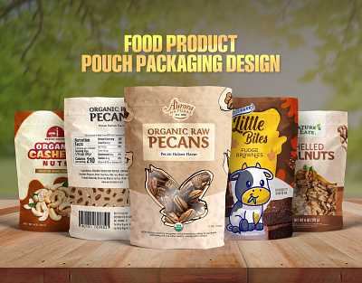 Pouch Packaging Design ・ Food Packaging & Lable branding food packaging design graphic design label label design nuts packaging package packaging packaging design pouch pouch design product packaging design