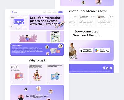 Landing page for lazy app branding ui ux web design