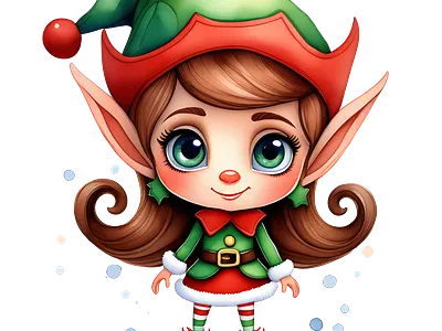 Watercolor Christmas elf watercolor christmas elf