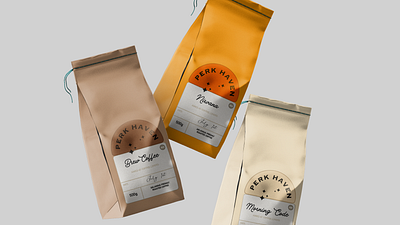 ⭐️Packaging design | Perk Haven coffee coffee logo package packaging design sticker lable