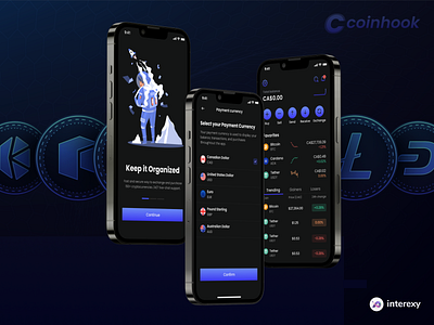 Cryptocurrency exchanger | Mobile app 3d animation branding crypto cryptoapp cryptocurrency graphic design logo mobileapp ui user expierence ux webapp