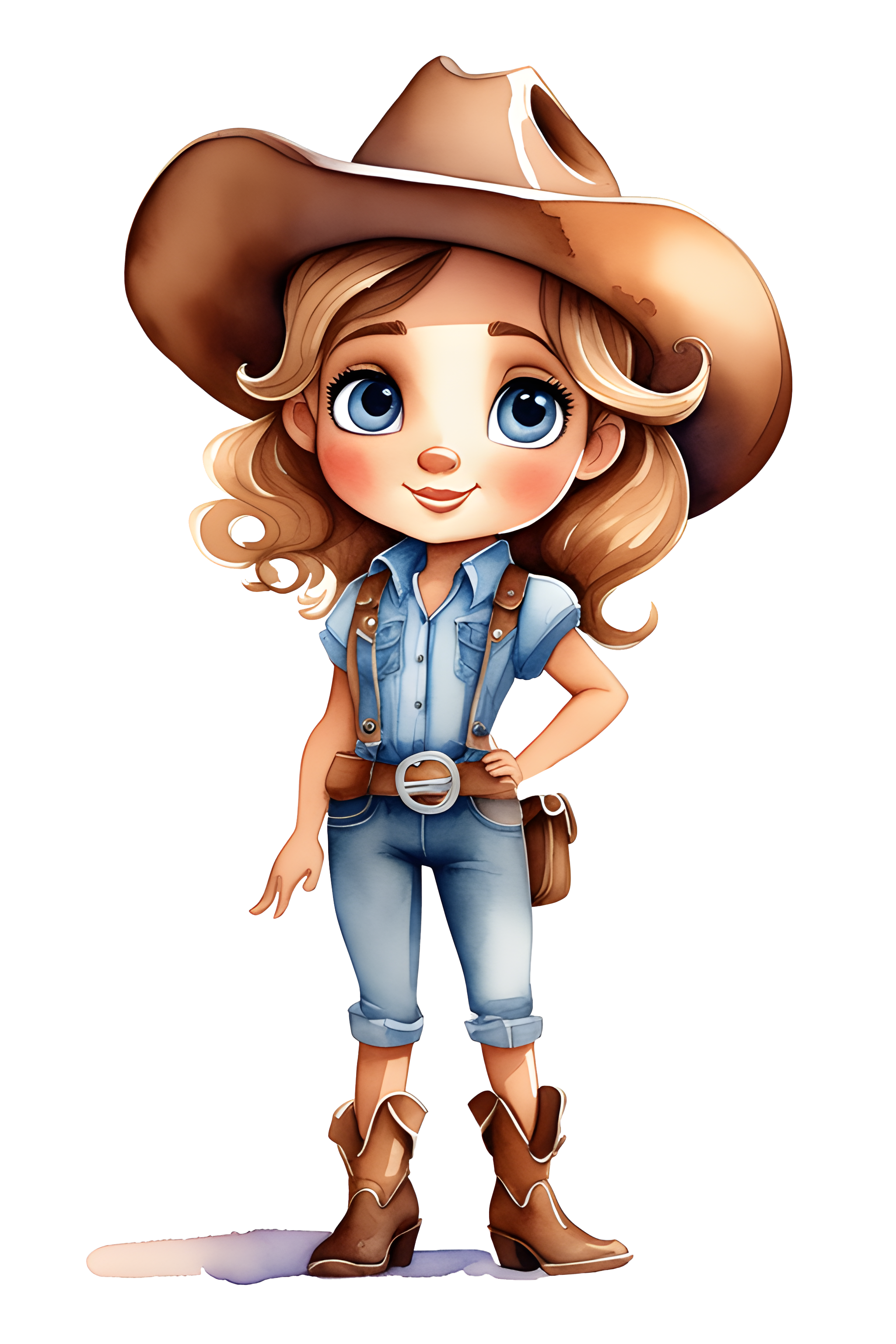 Cute cowgirl cowgirl illustration