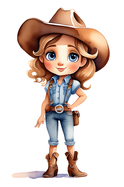 Cute cowgirl cowgirl illustration