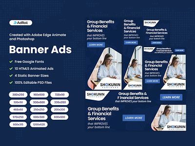 HTML5 AdRoll Ads for SHOKUNIN PARTNERS adroll ads animation campaign googleads graphic design staticbanner