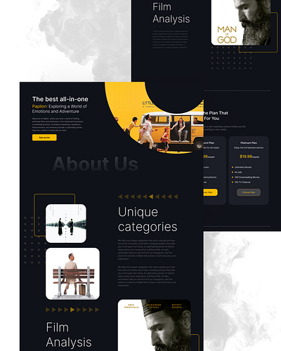 Papilon Movie Website branding design graphic design product design ui uiux ux web