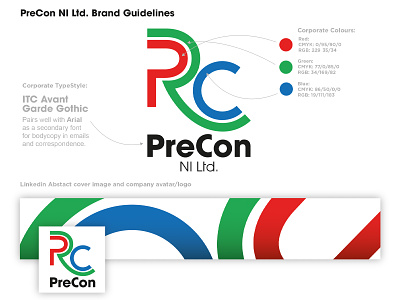 PreCon Corporate Identity avant garde gothic branding construction eighties logo sans serif typography ulster