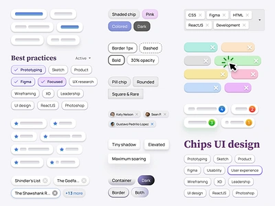 Mastering Chip Design: A Comprehensive UI/UX Tutorial active app badge badges chip chips close design filter filters focus select selected tag tags ui ux web