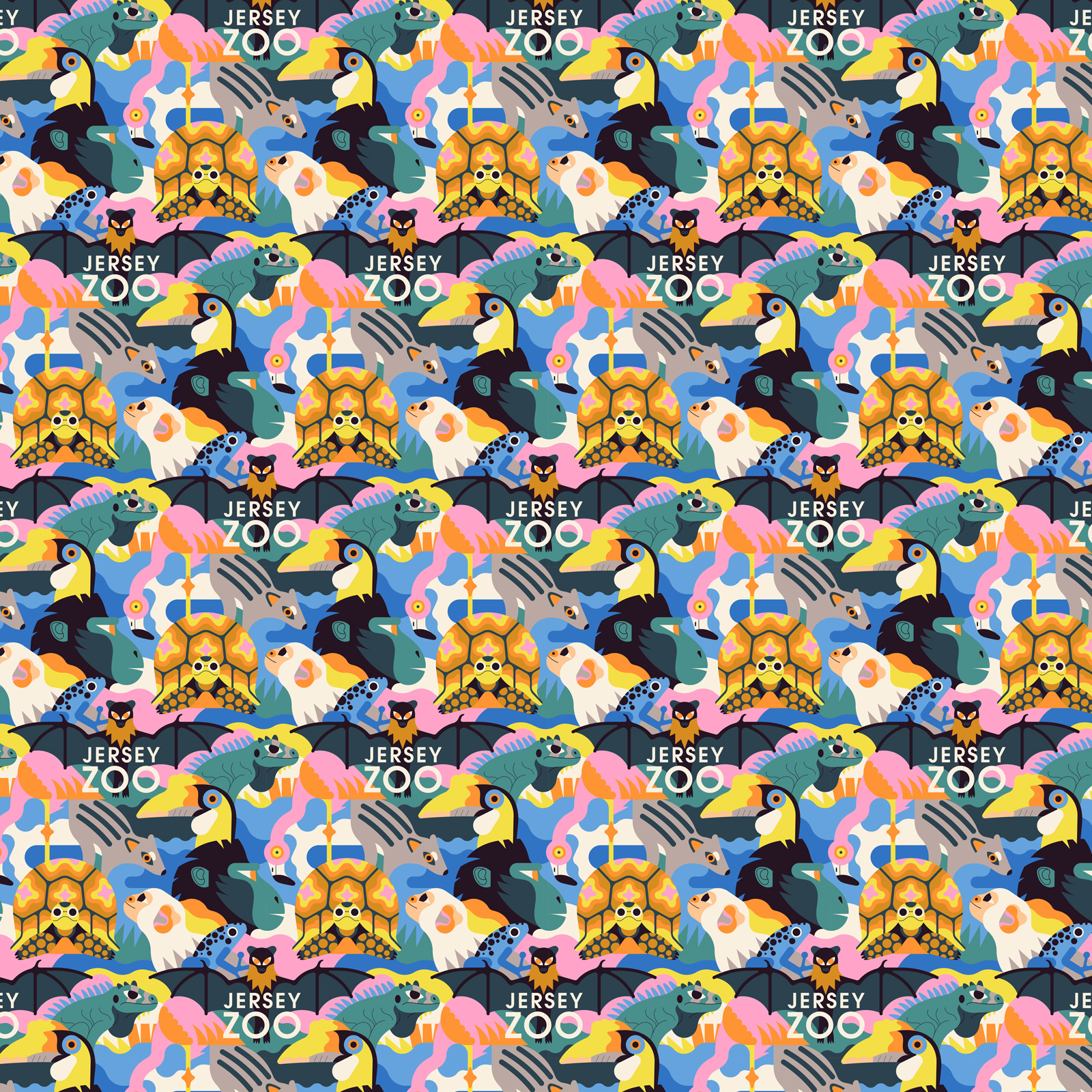 Jersey Zoo animals children conservation digital folioart illustration owen davey products vector zoo