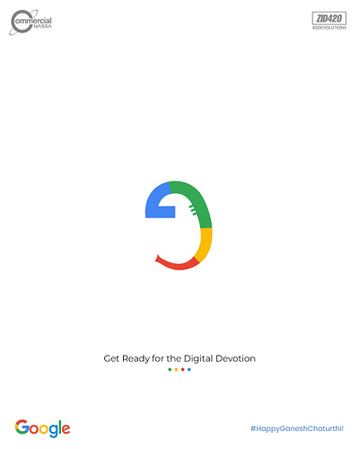 Happy Ganesh Chaturthi #Google advertising conceptart design facebook ganesh chaturthi ganpatibappa graphicdesign indian festival instagram minimalist posterdesign simple socialmediapost visualization