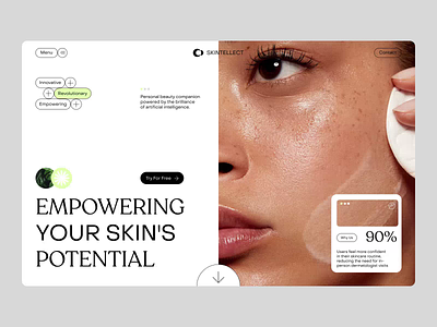 Skin Care Startup Landing Page animation beauty beautycare clean cosmetics intersections landing page landing page animation makeup products medical su modern design natural organic product personal care skin skin care supplements treatment uiux webdesign