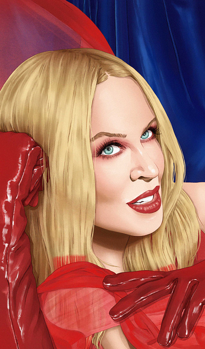 Kylie Minogue celebrity digital folioart illustration magazine music portrait sarah maxwell