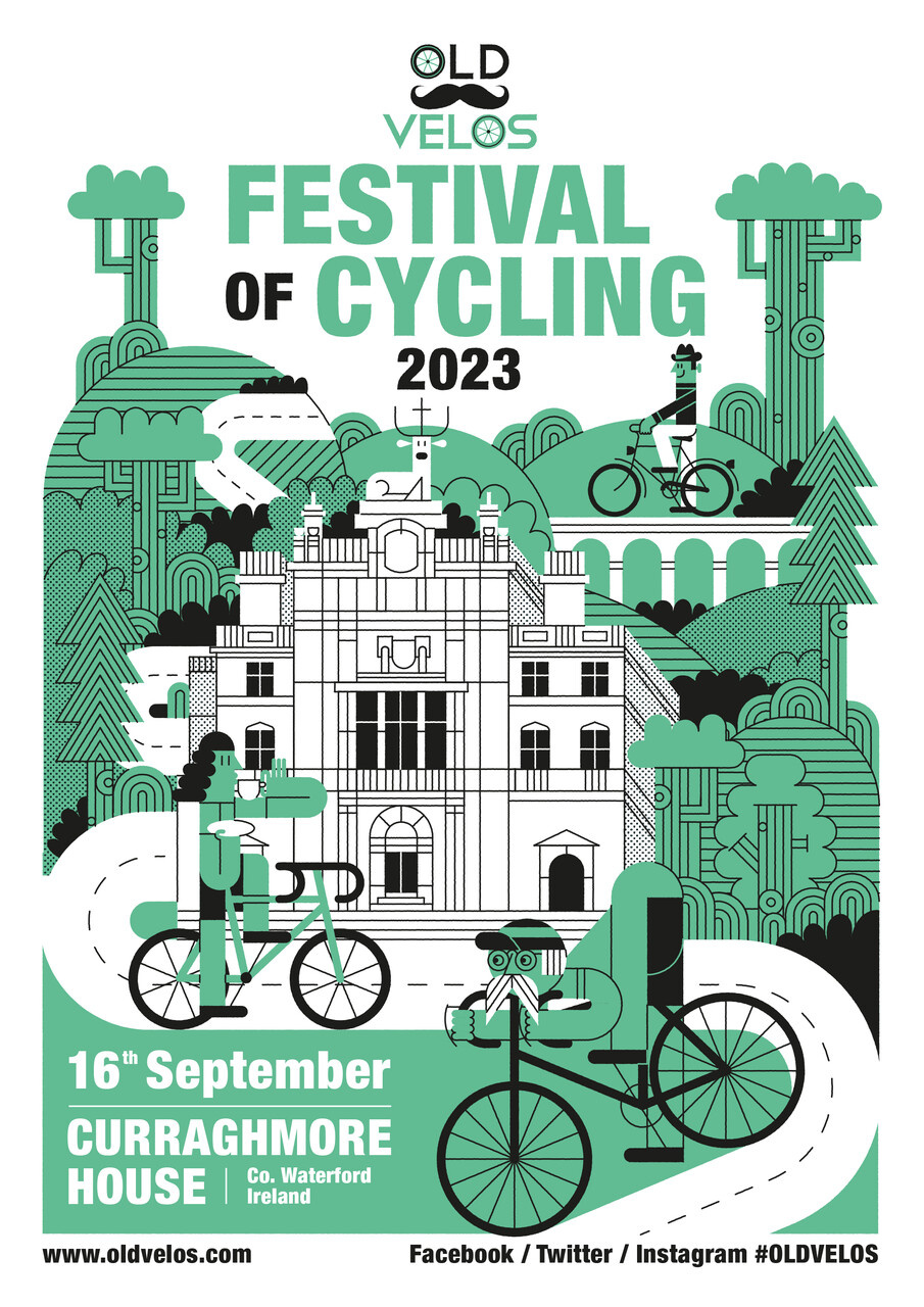 Festival of Cycling 2d character cycling design digital event flat folioart green illustration john devolle line poster sport vector