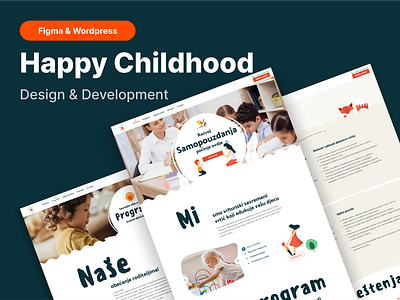 Website Design & Development for a Kindergarten Happy Childhood elementor graphic design kindergarten website ui uiux design ux vector website website design wordpress