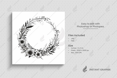 Floral frame on White Background . card . minimal . modern . vintage attractive doodle art floral frame flowers graphic design greeting leaves nature pastel colors wedding