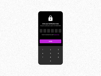 OTP (Verification Code) Screen mobile app mobile app design otp product design ui ui design uiux ux verification code