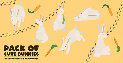 Cute bunny illustration pack adobe illustration animal illustration bunny childrens book cute illustration