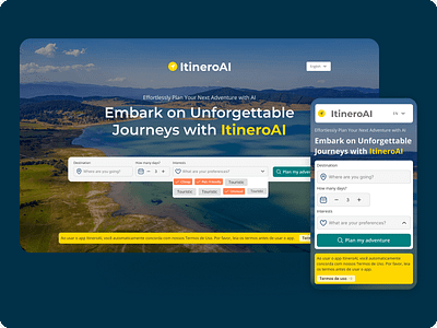 ItineroAI design ui ux webdesign